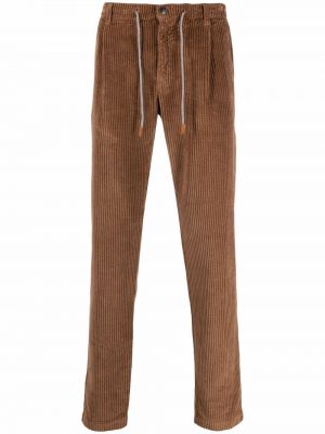 Pantalones rectos con cordones de pana Eleventy marrón