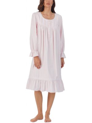Фланелевое платье-рубашка с длинным рукавом Eileen West розовое