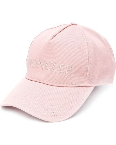 Gorra con bordado Moncler rosa