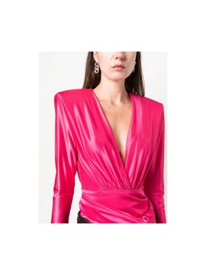 Blusa con escote v Alexandre Vauthier rosa