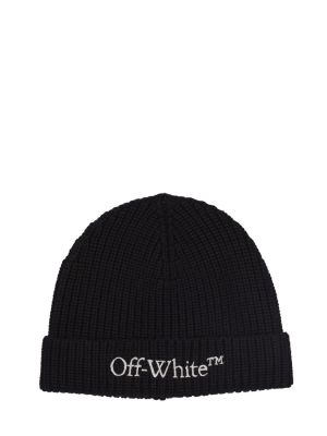 Vlněný čepice Off-white černý
