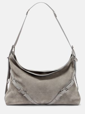 Semišová nákupná taška Givenchy sivá