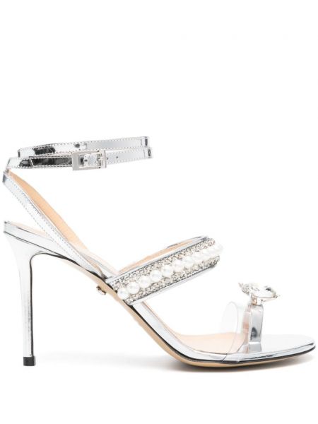 Sandalai su kristalais Mach & Mach sidabrinė