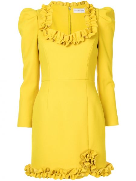 Платье мини с длинными рукавами Rebecca Vallance, желтое