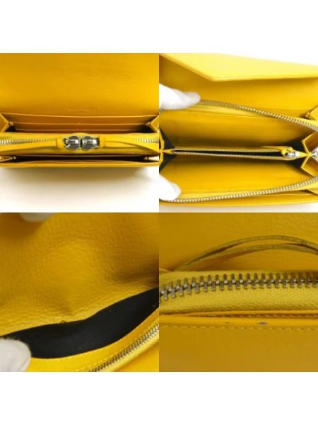 Monedero de cuero retro Balenciaga Vintage amarillo