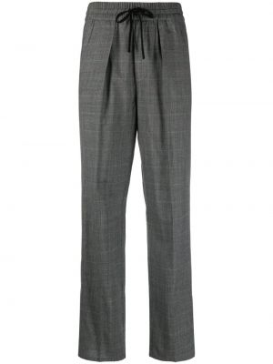 Kostkované kalhoty Marant Etoile šedé