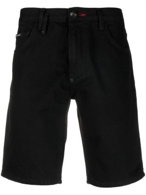 Pantaloni scurți din denim Philipp Plein negru