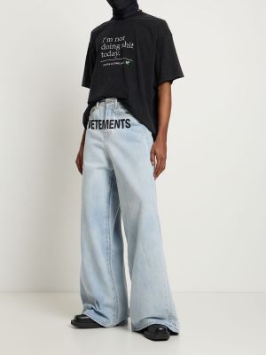 Voľné bavlnené džínsy s potlačou Vetements