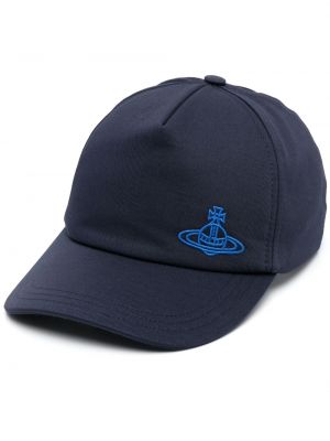 Памучна шапка с козирки бродирана Vivienne Westwood синьо