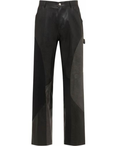 Pantalones de cuero de cuero sintético Andersson Bell negro
