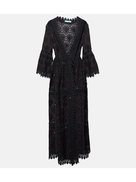 Bavlnené dlouhé šaty Melissa Odabash čierna