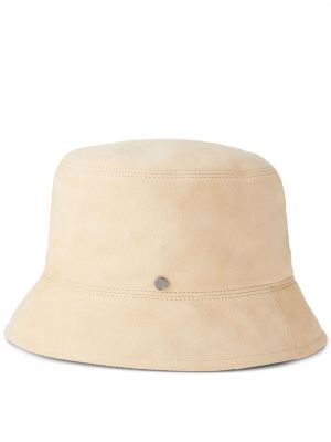 Leder mütze Maison Michel beige