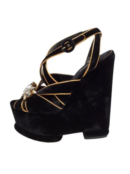 Sandały trekkingowe skórzane Dolce & Gabbana Pre-owned czarne