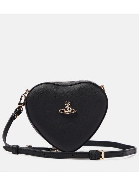 Кожаная сумка через плечо из искусственной кожи с сердечками Vivienne Westwood черная