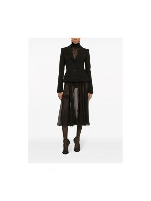 Jersey de seda transparente con volantes Dolce & Gabbana negro