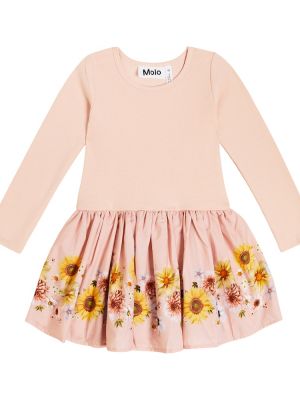 Blomstret bomuld kjole for piger Molo pink