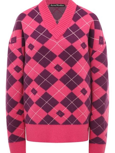 Шерстяной пуловер Acne Studios розовый