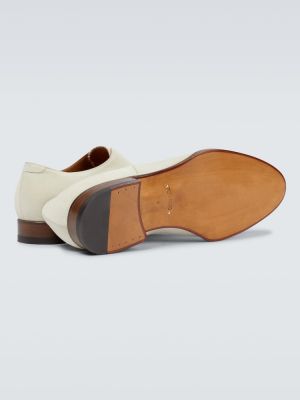 Велурени обувки в стил дерби Tom Ford бяло