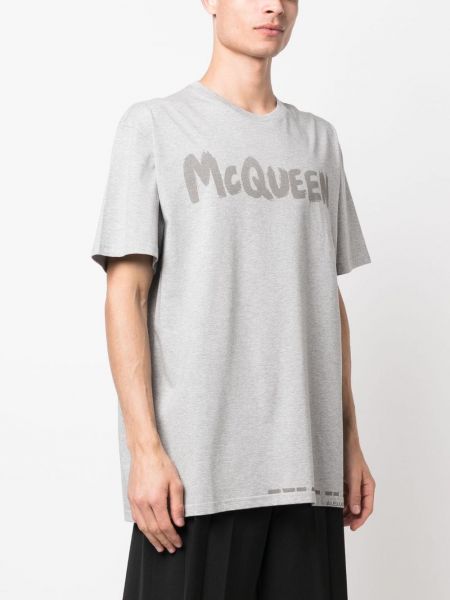 T-shirt di cotone Alexander Mcqueen grigio