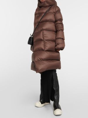 Doudoune à capuche matelassée Rick Owens marron