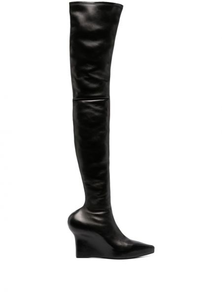 Stivali al ginocchio di pelle Givenchy nero