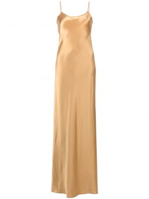 Ujjatlan selyem hosszú ruha Voz aranyszínű