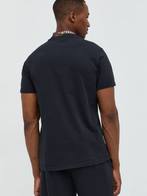 Bavlněné tričko s aplikacemi Fila černé