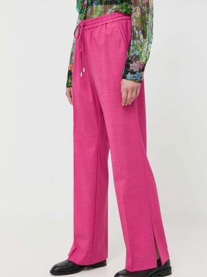Spodnie z wysoką talią Max&co. różowe