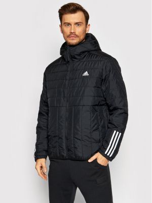 Prugasta prugasta pernata jakna Adidas crna