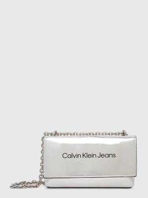 Torba na ramię z kieszeniami Calvin Klein Jeans srebrna