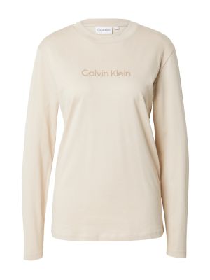 Hosszú ujjú póló Calvin Klein bézs