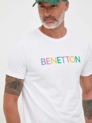 Koszulka bawełniana z nadrukiem United Colors Of Benetton biała