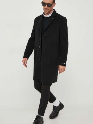 Płaszcz wełniany Karl Lagerfeld czarny
