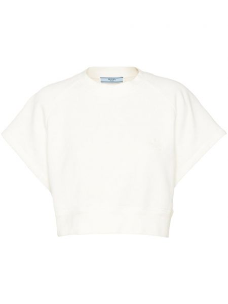 Sweatshirt aus baumwoll Prada weiß