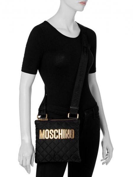 Нейлоновая стеганая сумка Moschino черная