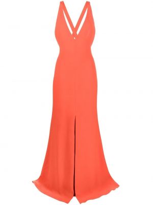 Ärmlös slits klänning Alexander Mcqueen orange