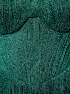 Tylové puntíkaté dlouhé šaty Maria Lucia Hohan zelené