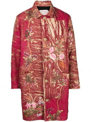 Жакардово палто на цветя By Walid червено