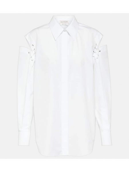 Памучна риза Alexander Mcqueen бяло