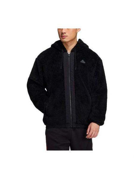 Шерстяная куртка с капюшоном Adidas черная