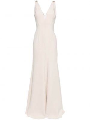 Вечерна рокля с v-образно деколте Jenny Packham бяло