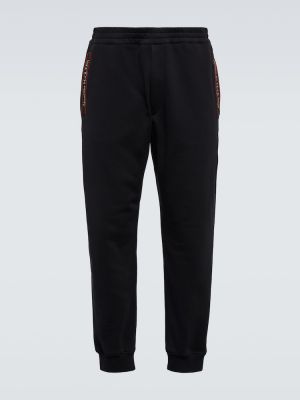 Pantaloni tuta di cotone in jersey Alexander Mcqueen nero