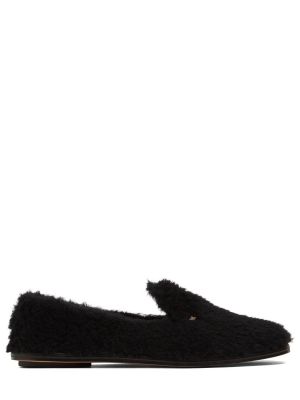 Hedvábné vlněné loafers Max Mara černé