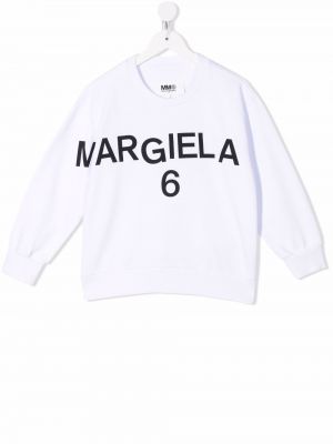 Trykt hettegenser for jenter Mm6 Maison Margiela Kids hvit