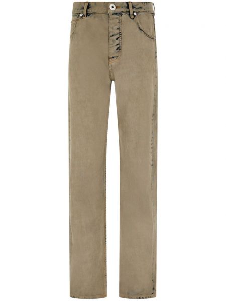 Bavlněné rovné kalhoty Ferragamo béžové