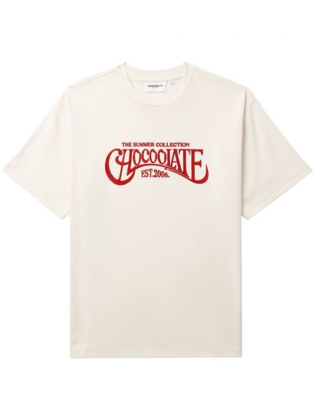 Bavlněné tričko s výšivkou :chocoolate