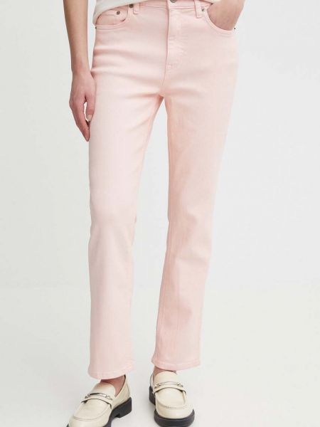 Różowe proste jeansy z wysoką talią Lauren Ralph Lauren