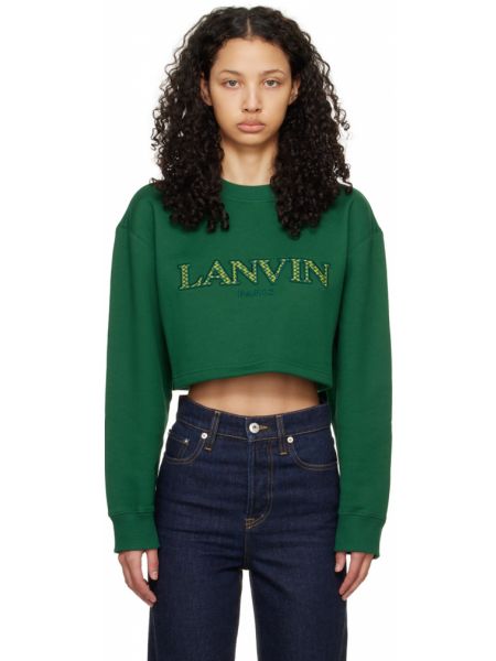 Свитшот с вышивкой Lanvin зеленый