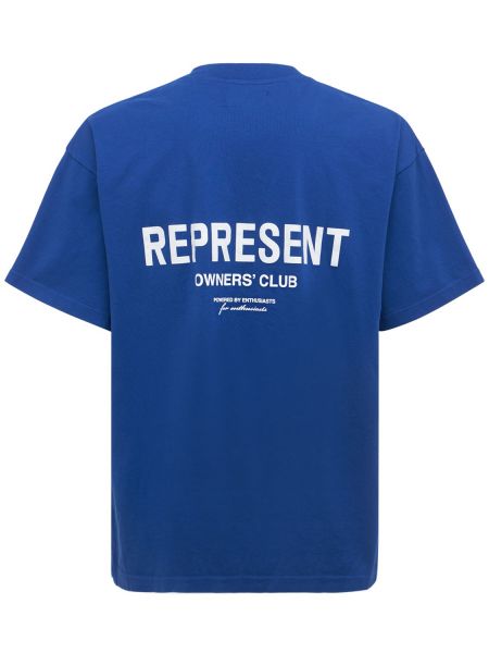Βαμβακερή μπλούζα Represent μπλε