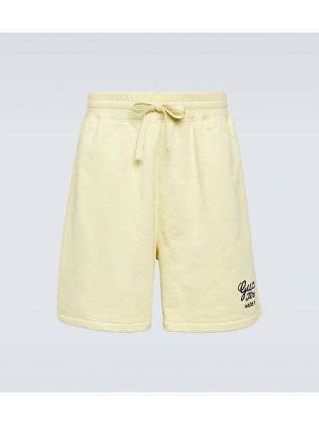 Pamučne kratke hlače od jersey Gucci žuta